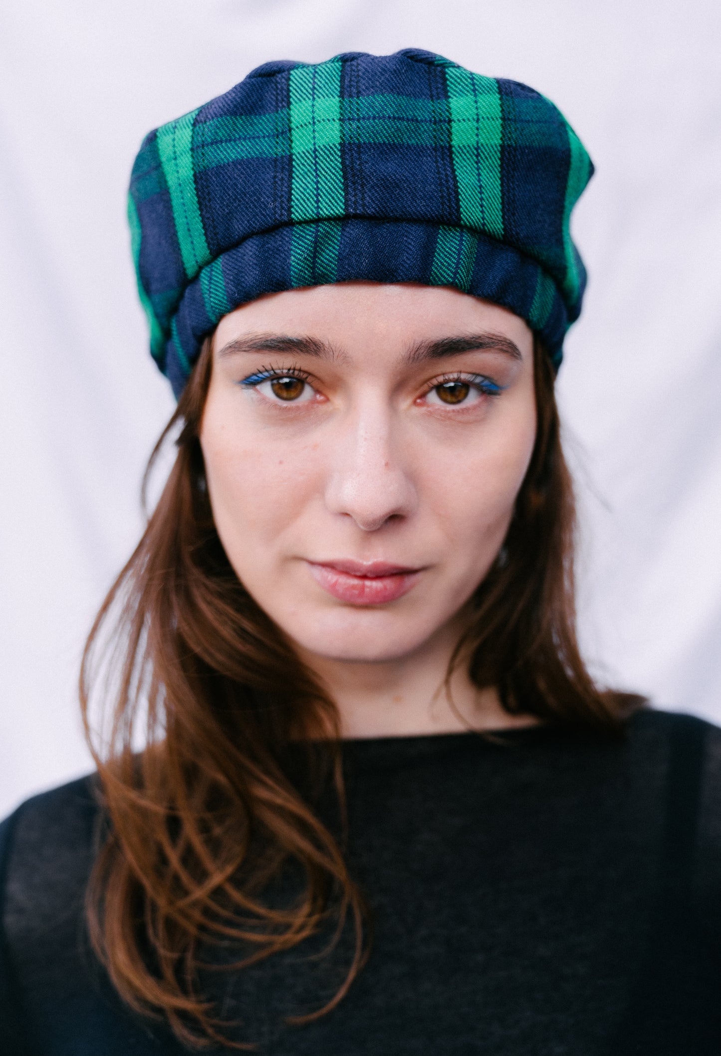 Le béret Bonnie tartan vert et bleu