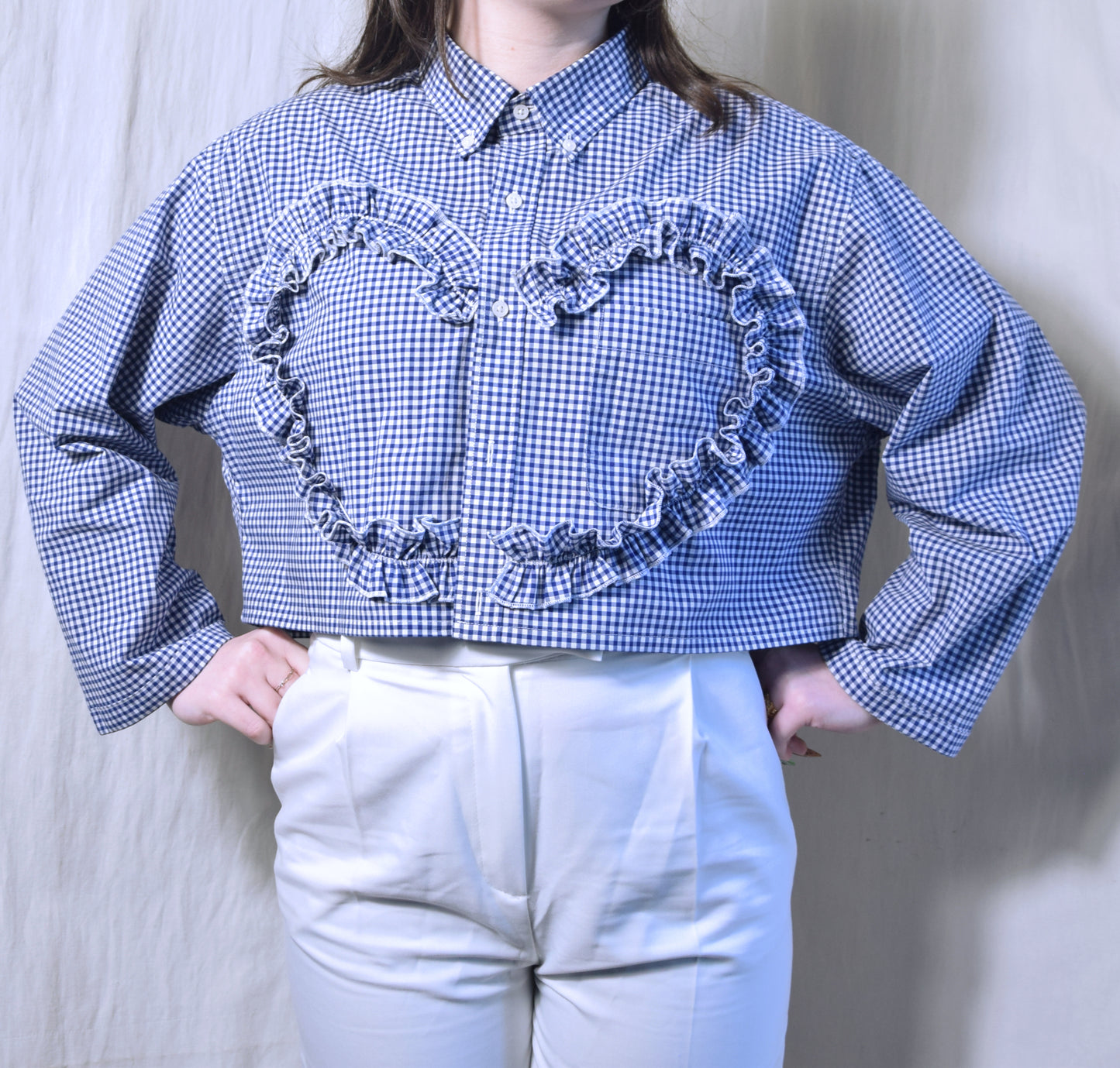 The Habi shirt in blue and white