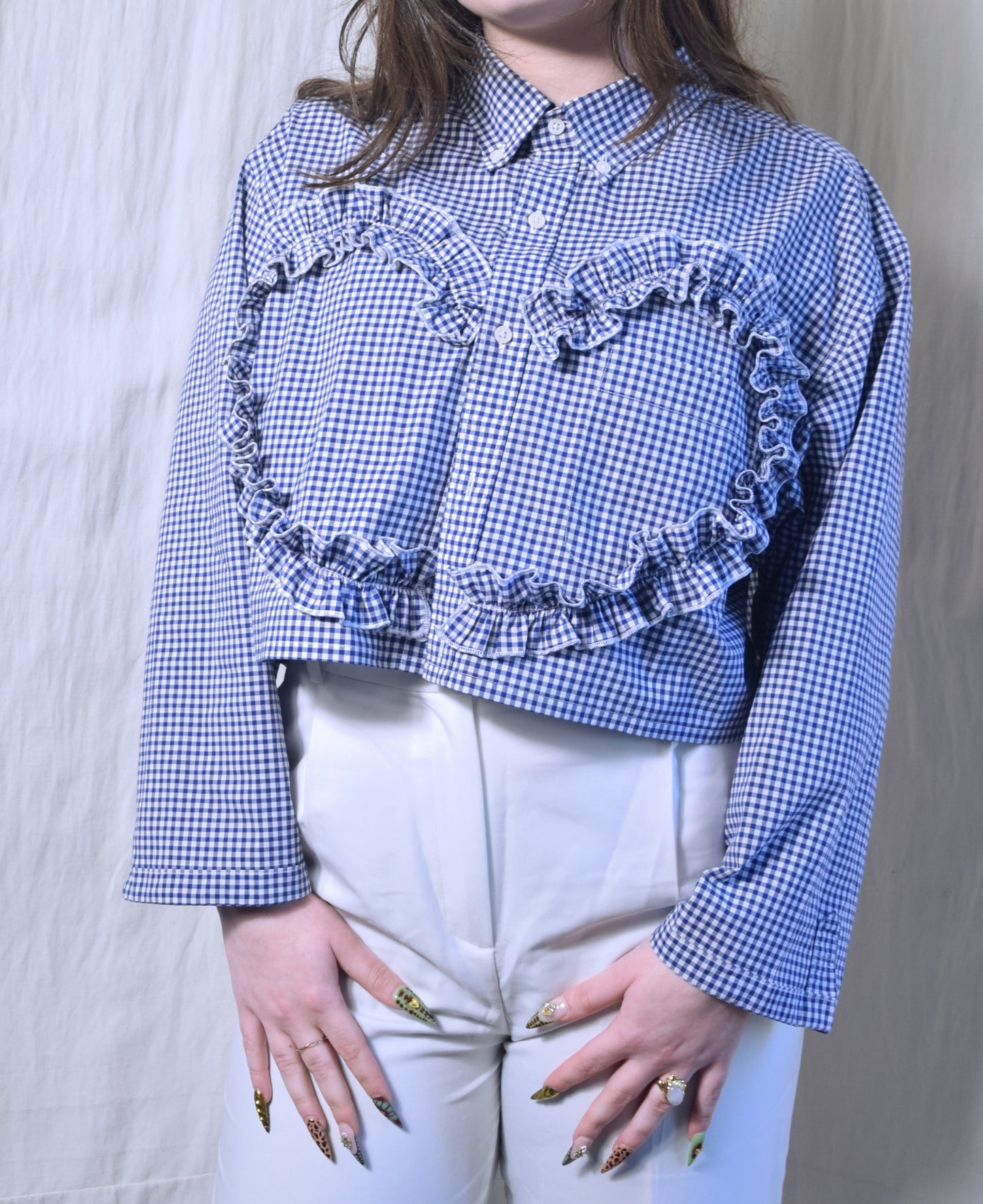 The Habi shirt in blue and white