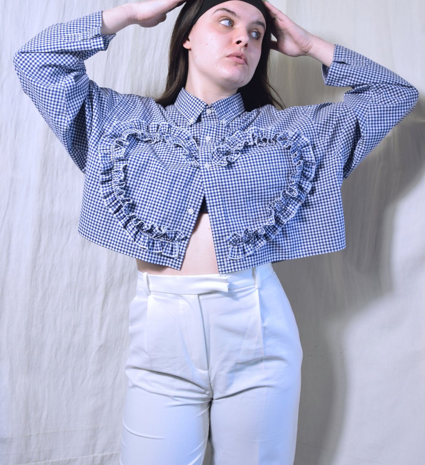 The Habi shirt in blue and white