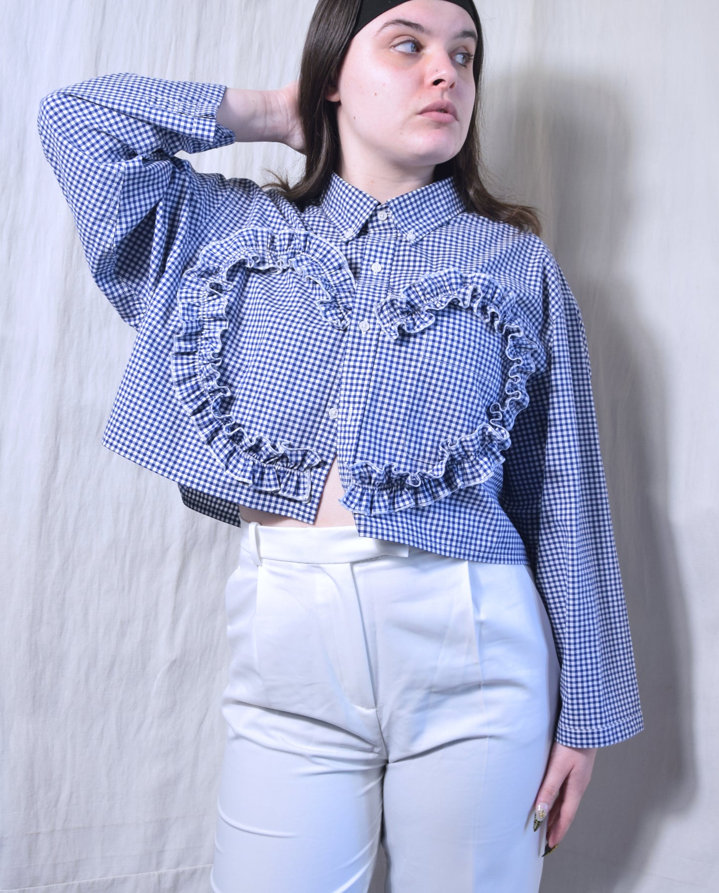 The Habi shirt in blue and white