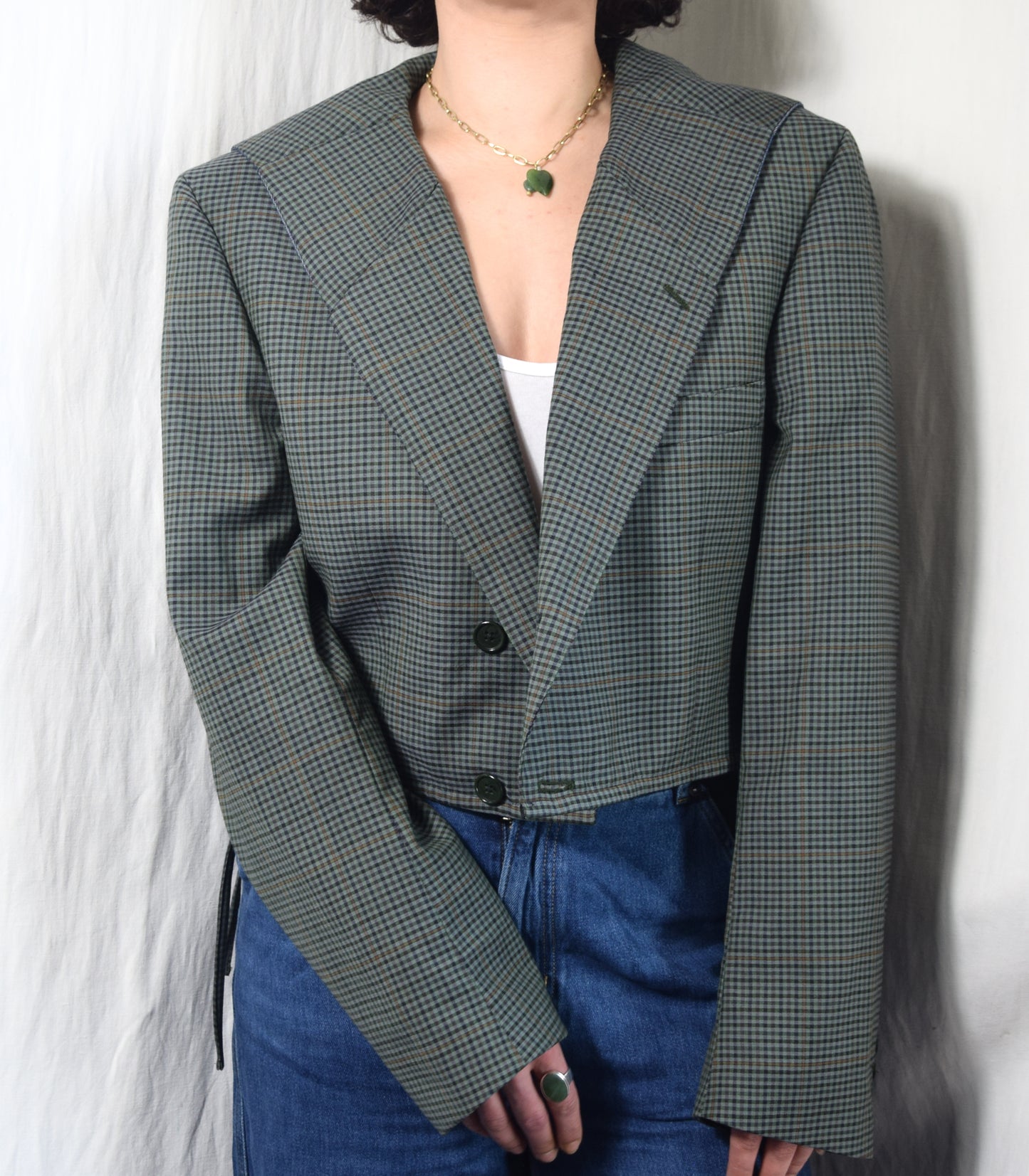 The Dani jacket in checkered green