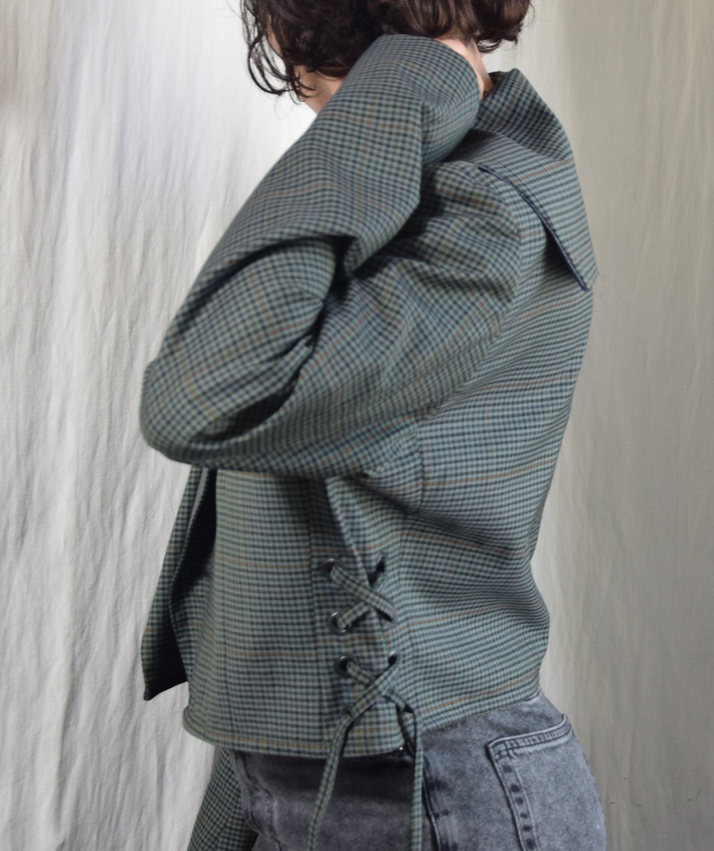 The Dani jacket in checkered green