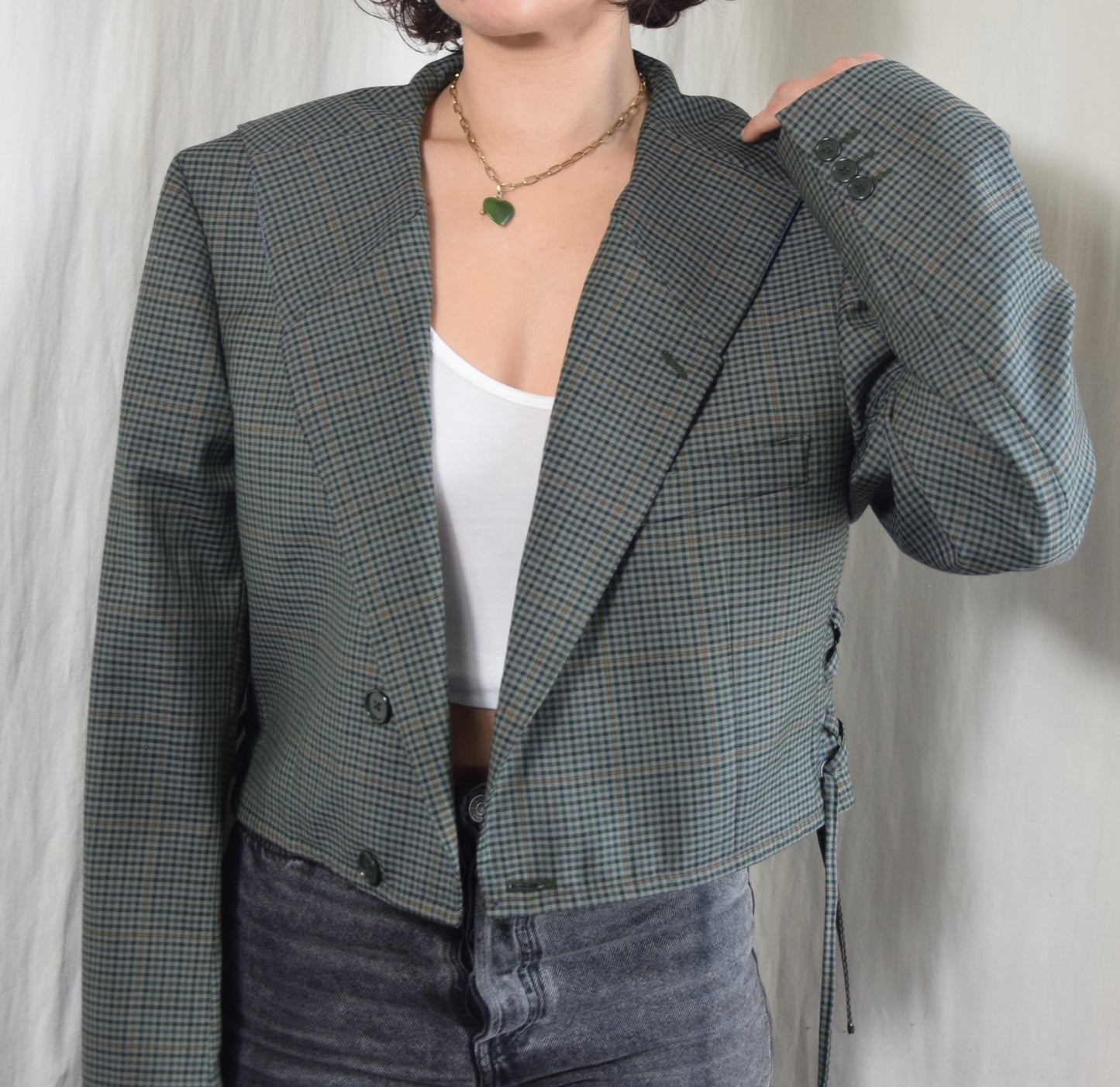 The Dani jacket in checkered green