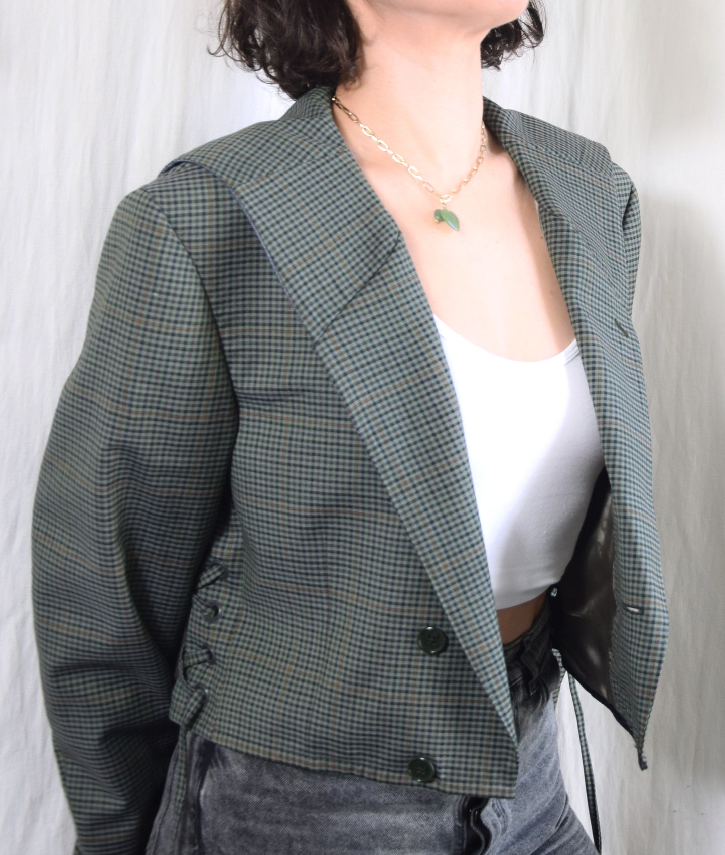 The Dani jacket in checkered green