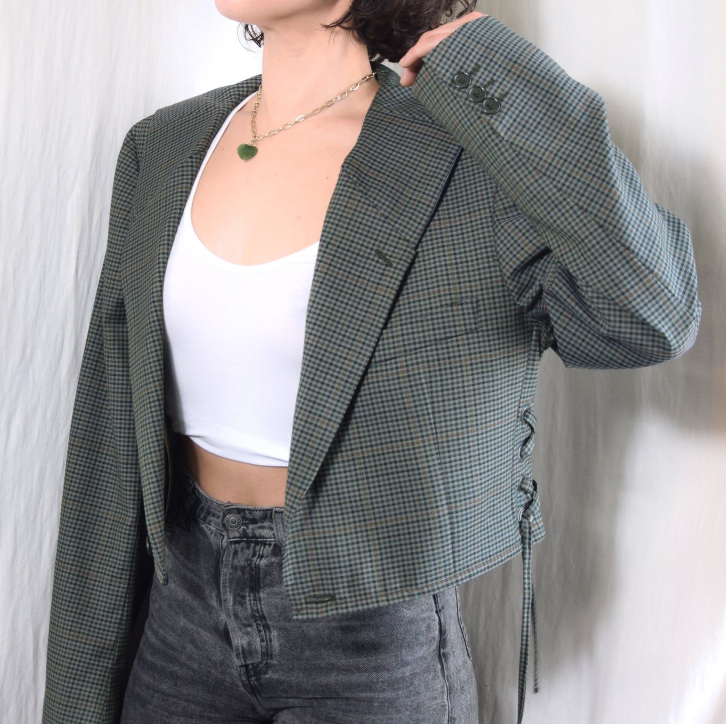 The Dani jacket in checkered green