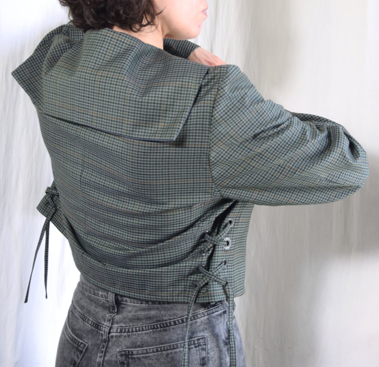 The Dani jacket in checkered green